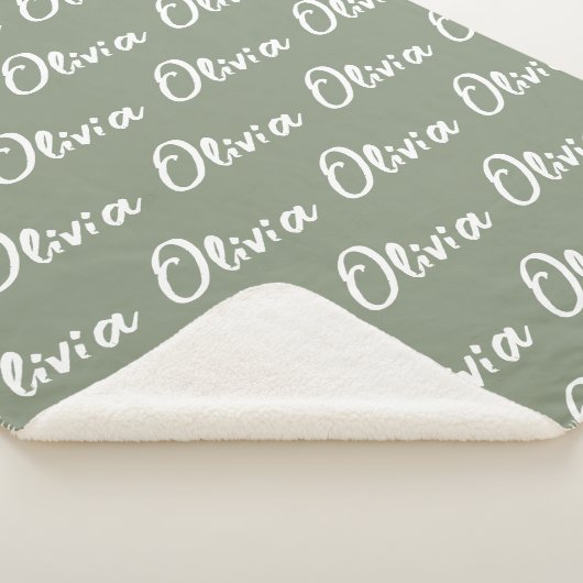 Sagegrüne individuelle Sherpa-Decke für Mama oder  Sherpadecke (3/4)