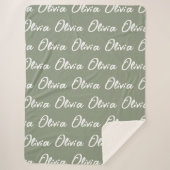 Sagegrüne maßgeschneiderte Sherpa-Decke für Mama o Sherpadecke (Vorderseite)