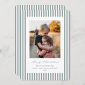 Sagegrüne Streifen Frohe Weihnachten Flache Foto (Vorne/Hinten)