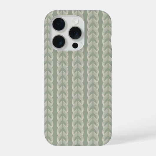 Sagegrüner Art Deco Bogen Luxus-Muster iPhone Hülle (Rückseite)