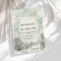 Sagegrüner Gartenbogen Elegante ländliche Hochzeit
