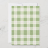 Sagegrüner Gingham-Golf 60. Geburtstag Einladung (Rückseite)