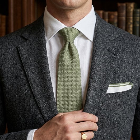 Sagegrüner Heritage-Jacquard Krawatte