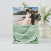 Sagegrüner Marmor & Gold Danke Karte (Stehend Vorderseite)