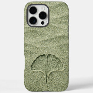 Sagegrüner Sand Ginkgoblatt Zen iPhone 16 Pro Max Hülle