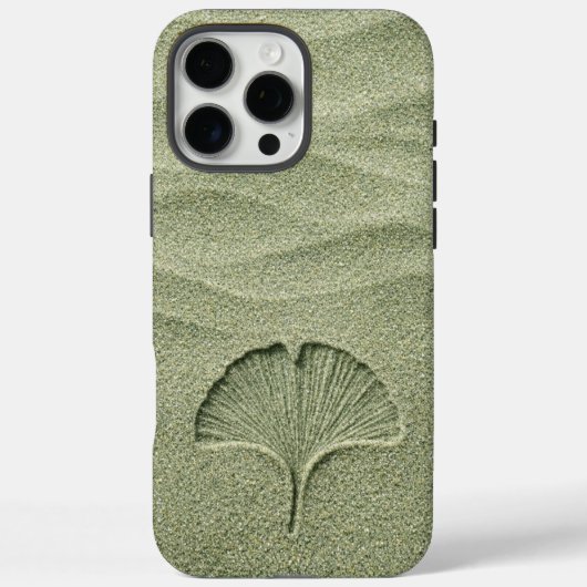 Sagegrüner Sand Ginkgoblatt Zen Case-Mate iPhone Hülle (Rückseite)