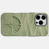 Sagegrüner Sand Ginkgoblatt Zen Case-Mate iPhone Hülle (Rückseite (Horizontal))