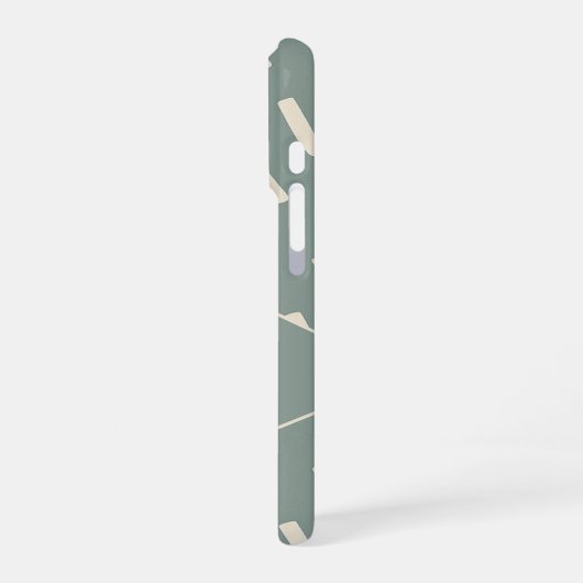 Sagegrüner Sechseck-Mutter-Foto-Collage iPhone Hülle (Linke Seite)