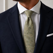 Sagegrüner Vintage-Blumen-Jacquard Krawatte