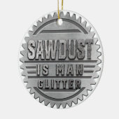 Sägemehl ist der Mensch-Glitzer Keramik Ornament (Links)