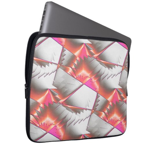 Sägen oder Zickzack von pfirsichfarbenem bis rosa Laptopschutzhülle (Vorne Rechts)