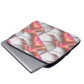 Sägen oder Zickzack von pfirsichfarbenem bis rosa Laptopschutzhülle (Vorne Knopf)