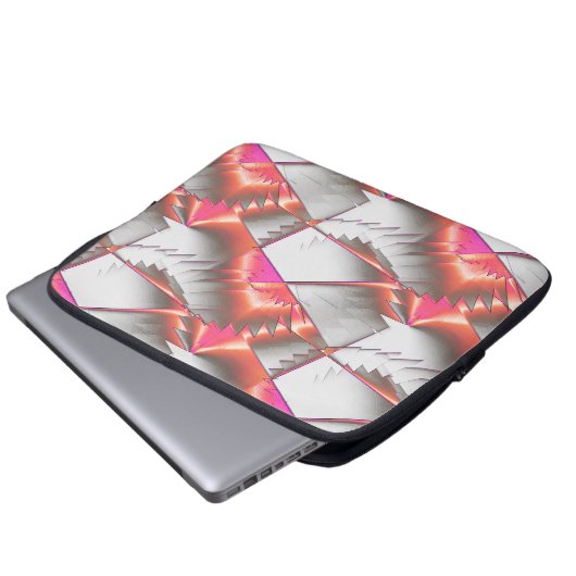 Sägen oder Zickzack von pfirsichfarbenem bis rosa Laptopschutzhülle (Vorne Knopf)