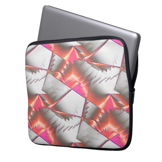 Sägen oder Zickzack von pfirsichfarbenem bis rosa Laptopschutzhülle (Vorderseite Links)