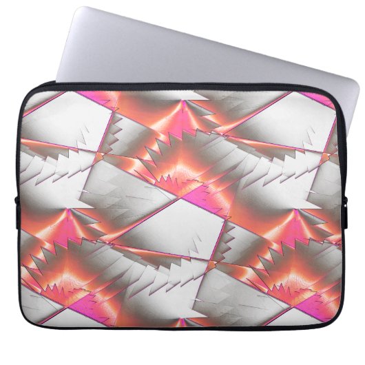 Sägen oder Zickzack von pfirsichfarbenem bis rosa Laptopschutzhülle (Vorderseite)