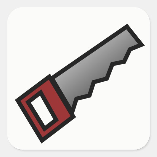 sägen quadratischer aufkleber (Vorderseite)