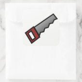sägen quadratischer aufkleber (Tasche)