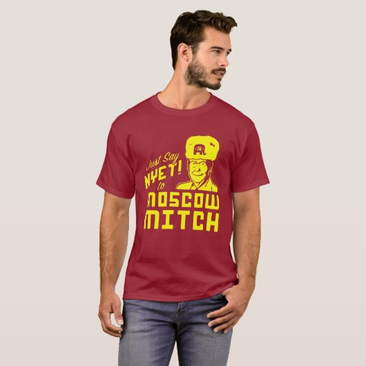 Sagen Sie einfach neit Moskau Mitch T-Shirt (Vorne ganz)