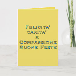 Sagen Sie es in der italienischen Urlaubskarte Feiertagskarte
