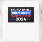 Sagen Sie es meinem Gesicht Kamala Harris für den Rechteckiger Aufkleber (Tasche)