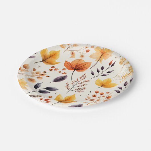 Sagen Sie es mit Herbstlaub 2 - Pappteller (Schrägansicht)