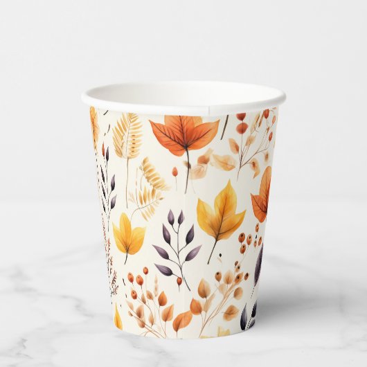 Sagen Sie es mit Herbstlauben 2 - Papierbecher (Rechts)