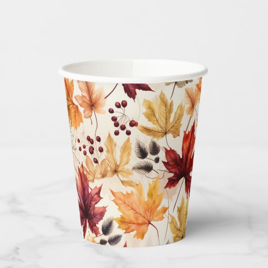 Sagen Sie es mit Herbstlauben 3 - Papierbecher (Links)