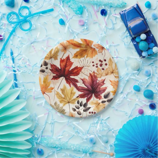 Sagen Sie es mit Herbstlauben 3 - Pappteller (Party)