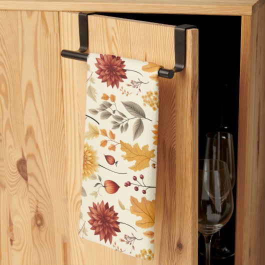 Sagen Sie es mit Herbstlauben - Geschirrtuch (Drittel gefaltet)