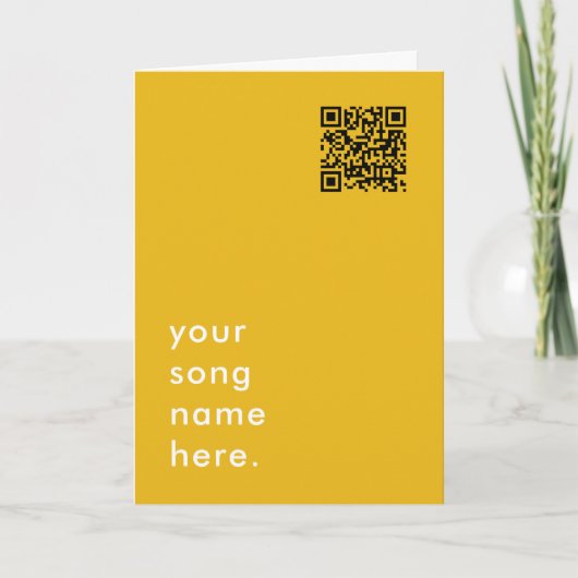 Sagen Sie es mit Musik | Gelber QR Code Streamable Karte (Vorderseite)