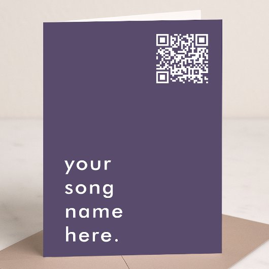Sagen Sie es mit Musik | Lila QR Code Streamable S Karte