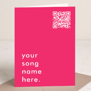 Sagen Sie es mit Musik   Rosa QR Code Streamable S Karte