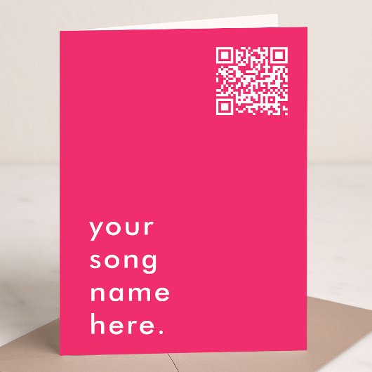 Sagen Sie es mit Musik | Rosa QR Code Streamable S Karte