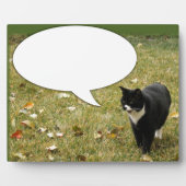 Sagen Sie etwas Reden Bubble Cat Fun Fotoplatte (Vorderseite)