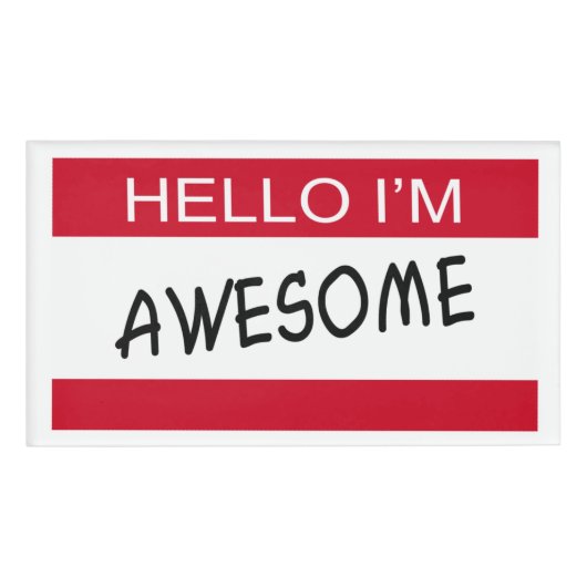 Sagen Sie hallo und sagen Sie ihnen, dass Sie Namenschild (Vorderseite)