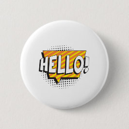 Sagen Sie "HELLO" im Retro-Pop-Stil Button