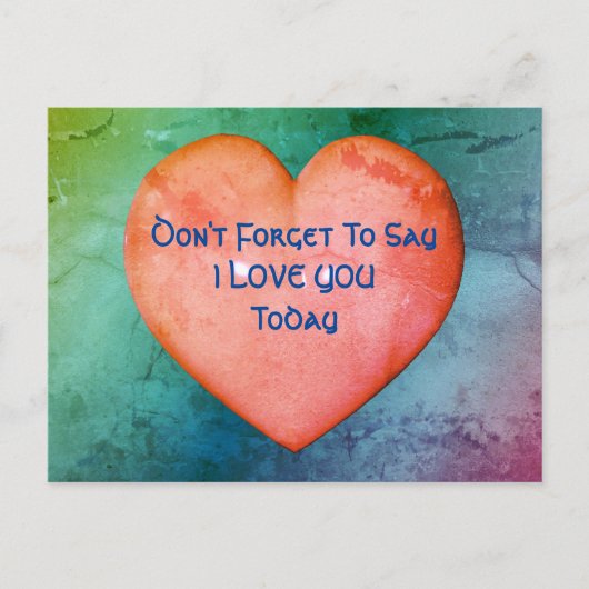 Sagen Sie, ich Liebe Sie rosa Herz Postkarte (Vorderseite)