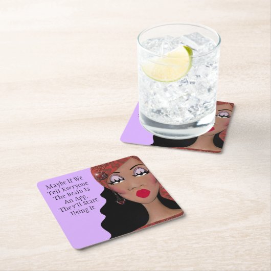 Sagen Sie ihnen, das Gehirn ist ein App-Spaß - DIV Rechteckiger Pappuntersetzer (Vor Ort)