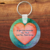 Sagen Sie ihnen, dass Sie sie Liebe rosa Herz Pers Schlüsselanhänger (Rückseite)