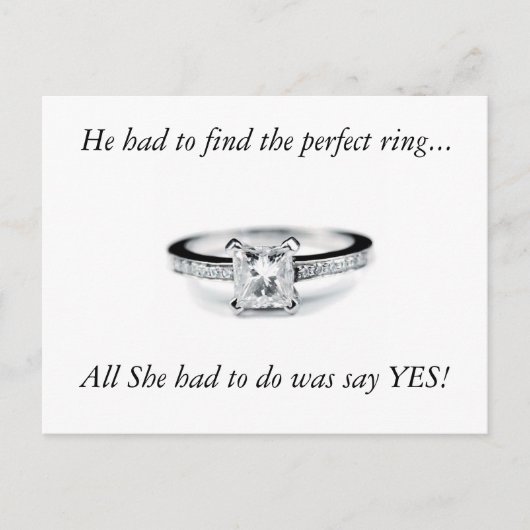 Sagen Sie ja Ankündigungspostkarte (Vorderseite)