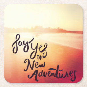 Sagen Sie ja zu den neuen Abenteuern Rechteckiger Pappuntersetzer