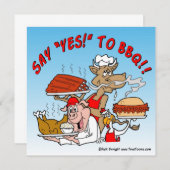 SAGEN SIE JA ZU GRILLEN!GRILLEN EINLADUNG (Vorne/Hinten)