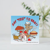 SAGEN SIE JA ZU GRILLEN!GRILLEN EINLADUNG (Stehend Vorderseite)