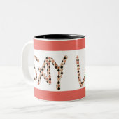 "Sagen Sie Liebe" Zweiton Kaffee-Tasse Zweifarbige Tasse (Vorderseite Links)