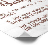 SAGEN SIE NICHT BABY Sunflower Shower Game Sign BU Poster (Ecke)