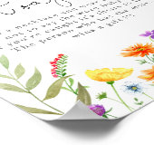 Sagen Sie nicht, Babydusche bunt Wildblumen Poster (Ecke)