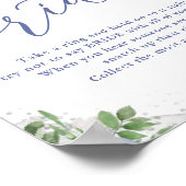 Sagen Sie nicht Bride Blue Floral Brautparty Game Poster (Ecke)