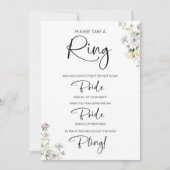 Sagen Sie nicht Bride Wildblume Brautparty Game Einladung (Vorderseite)