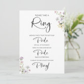 Sagen Sie nicht Bride Wildblume Brautparty Game Einladung (Stehend Vorderseite)