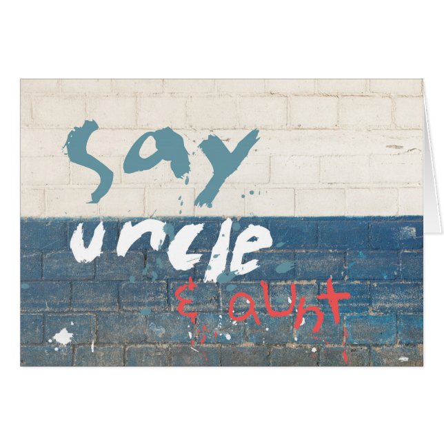 Sagen Sie Onkel u. Tante Customizable Graffiti (Vorderseite (Horizontal))
